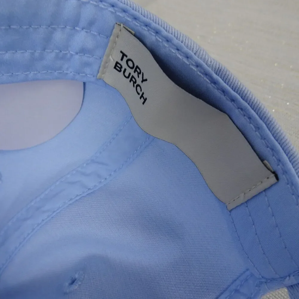 TORY BURCH Logo Baseball Cap Hat Blue Ice Floe Adjustable Cotton NWT $78 - Picture 9 of 13